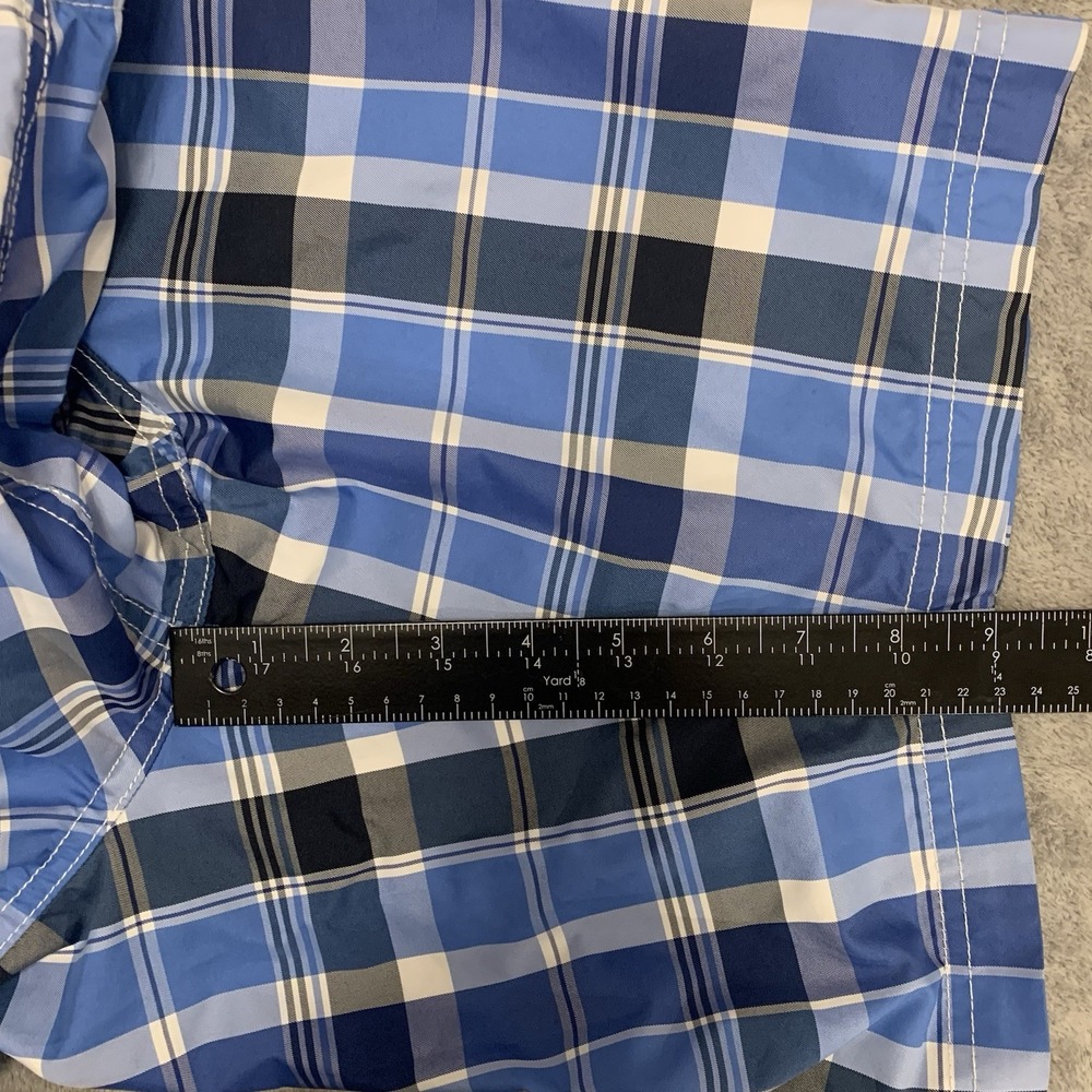 Land's End Swim Trunks Men's Medium 32-33 Blue Plaid Shorts‎ Drawstring - Picture 8 of 8